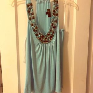 Cute, beaded, soft, pretty blue